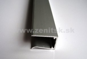 Ukončovací U profil na hrúbku 8mm z hliníku   (farba: elox strieborný, dĺžka: 6400 mm)  