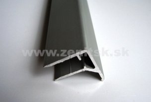 Ukončovací F profil na hrúbku 6mm z hliníku   (farba: elox strieborný, dĺžka: 6400 mm)  