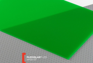 Plexisklo Plexiglas LED (nasvietenie plochou)   (hrúbka: 3 mm, farba: zelená, kód farby: 6H18, šírka: 2030 mm, dĺžka: 3050 mm, výrobná technológia: Liate)  