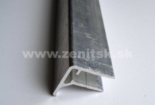 Ukončovací F profil na hrúbku 10mm z hliníku   (farba: prírodný hliník, dĺžka: 2100 mm)  