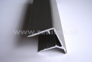 Ukončovací F profil na hrúbku 16mm z hliníku   (farba: elox strieborný, dĺžka: 2100 mm)  