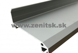 Stenový profil hliníkový strieborný elox   (farba: strieborná, dĺžka: 6400 mm)  
