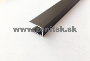 Ukončovací U profil na hrúbku 10mm z hliníku   (farba: hnedý elox, dĺžka: 2100 mm)  