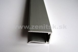 Ukončovací U profil na hrúbku 16mm z hliníku   (farba: elox strieborný, dĺžka: 6400 mm)  