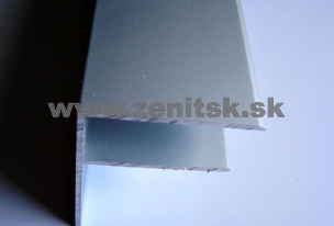 Ukončovací F predĺžený profil na hrúbku 16mm z hliníku   (farba: elox strieborný, dĺžka: 4000 mm)  