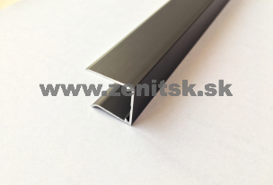 Ukončovací U profil na hrúbku 16mm z hliníku   (farba: hnedý elox, dĺžka: 2100 mm)  