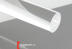 Guľatá tyč Plexiglas GS   (priemer: 60 mm, farba: číra, kód farby: 0F00, dĺžka: 2000 mm)  