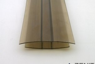 Spojovací H profil pre hrúbku 10mm z polykarbonátu   (farba: bronz (hnedá, dymová), šírka: 56/72 mm, dĺžka: 3000 mm)  