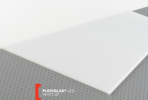 Plexisklo Plexiglas LED (nasvietenie plochou)   (hrúbka: 3 mm, farba: biela, kód farby: WH72, šírka: 2030 mm, dĺžka: 3050 mm, výrobná technológia: Liate)  