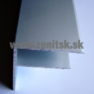 Ukončovací F predĺžený profil na hrúbku 10mm z hliníku  , elox strieborný , 6000 mm 