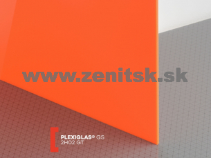 Oranžové plexisklo Plexiglas GS 3mm 2H02 (priep. 6%)