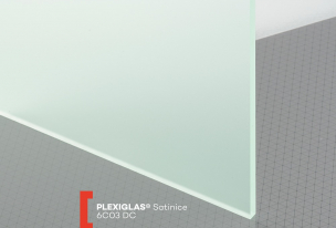 Pieskované plexisklo Plexiglas Satinice DC   (hrúbka: 6 mm, farba: zelená, kód farby: 6C03 DC Ice Green, šírka: 2030 mm, dĺžka: 3050 mm)  