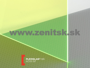 Fluorescentné zelené plexisklo Plexiglas FLUORESCENT 3mm 6C02   (šírka: 1010 mm, dĺžka: 2030 mm) 