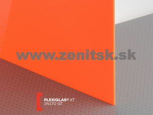 Oranžové plexisklo Plexiglas XT 3mm 2N170 (priep. 6%)   (šírka: 2050 mm, dĺžka: 3050 mm) 