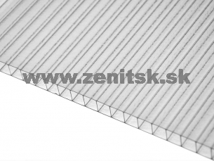 Komôrkový polykarbonát Frost 2/10 číry   (šírka: 1050 mm, dĺžka komôrok: 2000 mm) 