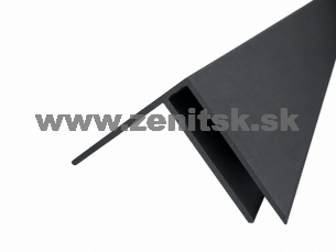 Predĺžený F profil na hr. 6mm z hliníku antracit (šedý)