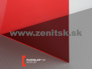 Červené plexisklo Plexiglas GS 3mm 3C01 (priep. 4%)