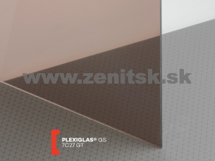 Hnedé (dymové) plexisklo Plexiglas GS 8mm 7C27 (priep. 2%)   (šírka: 1010 mm, dĺžka: 2030 mm) 