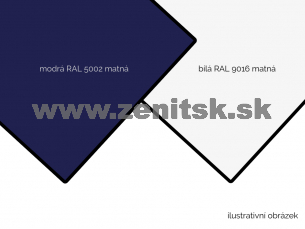 ZenitBOND 3mm Al 0,3 modrý mat RAL5002 / biela mat RAL9016