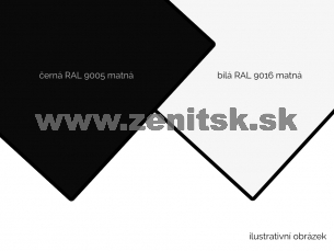 ZenitBOND 3mm Al 0,3 černý mat RAL9005 / biely mat RAL9016