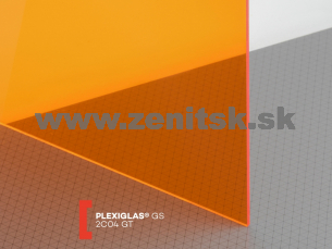 Oranžové plexisklo Plexiglas GS 3mm 2C04 (priep. 39%)