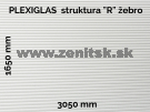 Štrukturované plexisklo 3mm číre Plexiglas štruktúra R rebro...