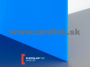 Modré plexisklo Plexiglas GS 3mm 5H22 (priep. 8%)   (šírka: 1010 mm, dĺžka: 2030 mm) 