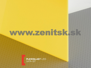 Žlté plexisklo Plexiglas LED 3mm 1H74 nasvetľovacie