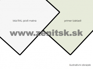 ZenitBOND 3mm Al 0,12 biely mat RAL9016 / primer   (šírka: 1220 mm, dĺžka: 3050 mm) 